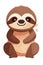 cute cartoon sloths character holding hands with one hand, and smiling