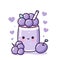 Cute cartoon smoothie with blueberries and hearts. kawaii organic drink vector illustration icon, generative ai