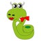 Cute cartoon snake green.