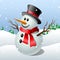 Cute cartoon snowman