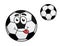 Cute cartoon soccer ball with a protruding tongue