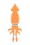 Cute cartoon squid. Vector illustration isolated on white backg