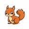 Cute Cartoon Squirrel: Dark Orange And Light Crimson Style