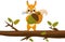 Cute cartoon squirrel Holding Acorn. Funny little brown squirrel collection. Emotion little animal. Cartoon animal character desig