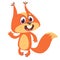 Cute cartoon squirrel presenting and waving hand. Vector illustration