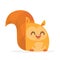 Cute cartoon squirrel smiling. Vector illustration