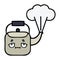 cute cartoon steaming kettle