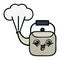 cute cartoon steaming kettle