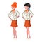 Cute cartoon stewardess in uniform