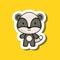 Cute cartoon sticker little badger. Mascot animal character design for for kids cards, baby shower, posters, b-day invitation,