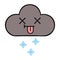 cute cartoon storm snow  cloud