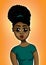 Cute cartoon style digital drawing of black girl
