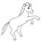 Cute Cartoon Style Horse for Kids Coloring Book on iSolated White Background, Simple Style outline for Kids to coloring