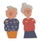 Cute cartoon style pair of elderly people