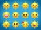 Cute cartoon sun character emotions