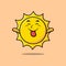 Cute cartoon sun with flashy expression