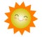 Cute cartoon sun summer icon design, smiling sun yellow symbol, Sun weather icon