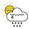 cute cartoon sunshine and rain cloud
