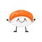 Cute cartoon sushi character. Kawai sushi. Vector illustration i