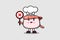 Cute cartoon Sushi shrimp chef character