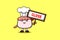 Cute cartoon Sushi shrimp chef character