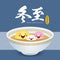 Cute cartoon Tang Yuan sweet dumplings family.