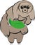 Cute cartoon tardigrade (water bear) isolated on a white background