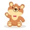 Cute cartoon teddy bear puppies sitting vector illustration. Little bear character isolated.