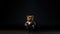 A Cute Cartoon Teddy Bear In Suit Character Designs Black Background. Generative AI