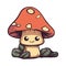 Cute cartoon toadstool mascot smiling