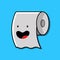 Cute cartoon toilet paper roll kawaii character