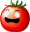 Cute Cartoon Tomato icon, Kawaii Tomato clipart.