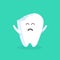 Cute cartoon tooth character with face, eyes and hands. The concept for the personage of clinics, dentists, posters, signage, web