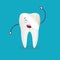 Cute Cartoon Tooth With Dental Veneer Isolated On A Background. Vector Illustration.