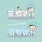 Cute cartoon tooth invisible braces