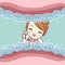 Cute cartoon tooth invisible braces