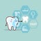 Cute cartoon tooth touch icon