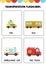 Cute cartoon transportation means with names. Flashcards for children.
