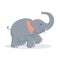 Cute cartoon trendy design cheerful elephant with closed