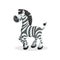 Cute cartoon trendy design cheerful zebra. African or safari animals wildlife vector illustration