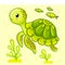 Cute cartoon turtle isolated.