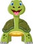 Cute cartoon turtle a smile