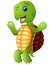 Cute cartoon turtle standing