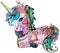 Cute cartoon unicorn. Fantastic animal. Colorful image. For the design of prints, posters, stickers, tattoos