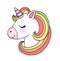 Cute cartoon unicorn head emoji
