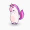 Cute cartoon unicorn. Vector illustration. Funny enamored unicorn