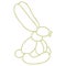 Cute cartoon unisex rabbit balloon animal vector lineart illustration. Simple boho celebration party sticker clipart