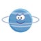 Cute cartoon Uranus planet. Vector illustration isolated on whi