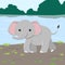 cute cartoon vector baby elephant