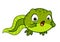 Cute cartoon vector baby tadpole looking surprised. OMG, wow face expression